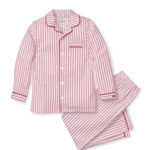 Kid's Twill Pajama Set in Antique Red Ticking Petite Plume